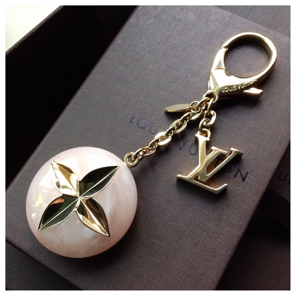 Louis Vuitton Accessories - Louis Vuitton Acetate Hollow Flower Bag Charm Suede Rose